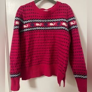 Girls M Pink Vineyard Vines Fair Isle Sweater